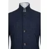 Men's checkered wool button down coat