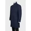 Men's checkered wool button down coat