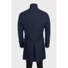 Men's checkered wool button down coat
