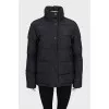 Black jacket with brand logo
