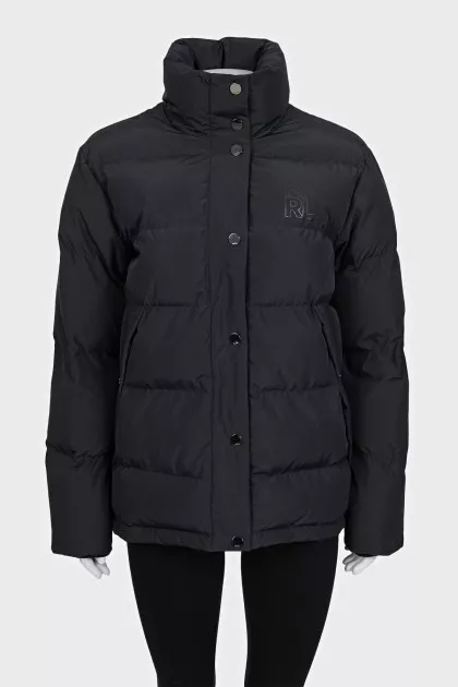Black jacket with brand logo