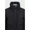 Black jacket with brand logo
