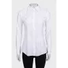 Straight-cut shirt with mother-of-pearl buttons