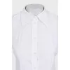 Straight-cut shirt with mother-of-pearl buttons