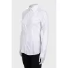 Straight-cut shirt with mother-of-pearl buttons