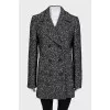 Short, straight-cut coat with buttons