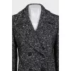 Short, straight-cut coat with buttons