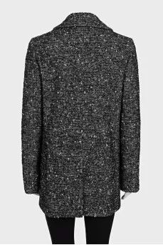 Short, straight-cut coat with buttons