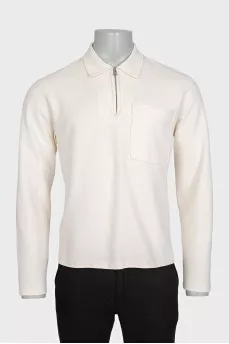 Men's beige jumper with a zipper