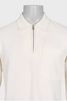 Men's beige jumper with a zipper