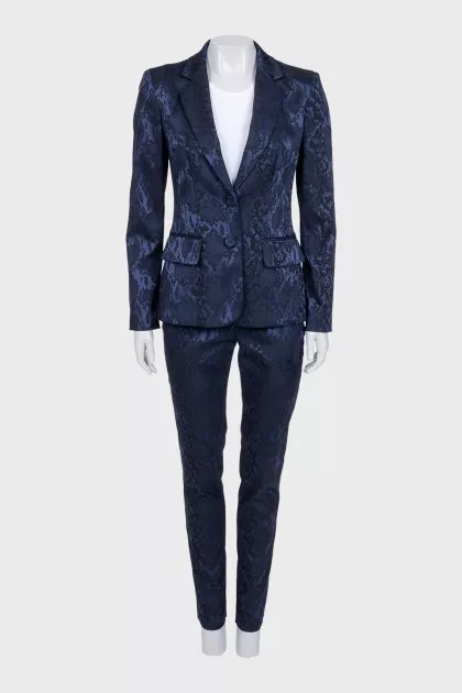 Animal print jacket and trouser suit