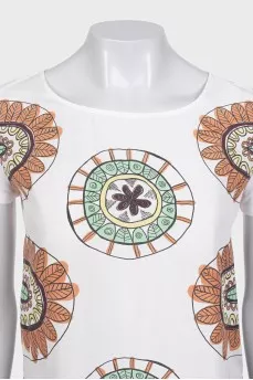 Straight T-shirt with front print