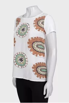 Straight T-shirt with front print