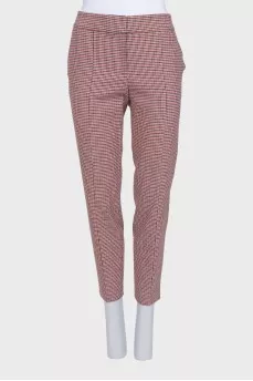 Double-breasted houndstooth print suit