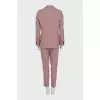 Double-breasted houndstooth print suit