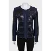 Cardigan with a zipper decorated with sequins