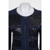 Cardigan with a zipper decorated with sequins