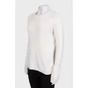 White knitted cashmere sweater