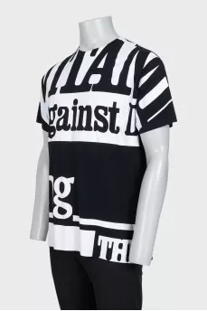 Black and white unisex printed T-shirt