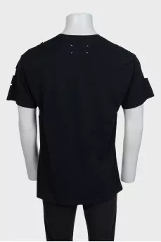 Black and white unisex printed T-shirt