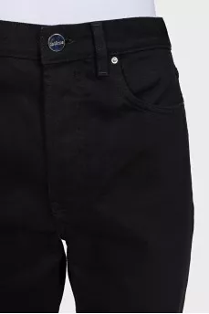 Black straight leg button-down jeans