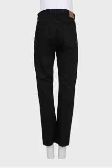 Black straight leg button-down jeans