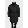 Straight down jacket with a zipper