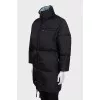 Straight down jacket with a zipper