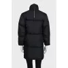 Straight down jacket with a zipper