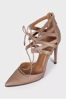 Brown lace-up shoes