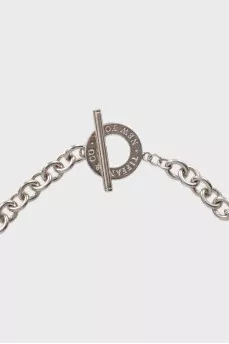 Серебряное ожерелье с акцентной застежкой