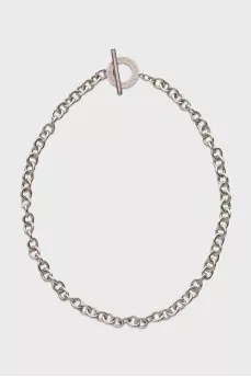 Серебряное ожерелье с акцентной застежкой