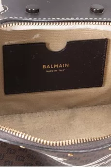 Canvas and leather bag with lettering
