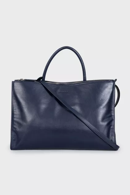 Blue leather bag