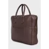 Men's brown leather laptop bag