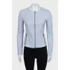 Light blue leather jacket