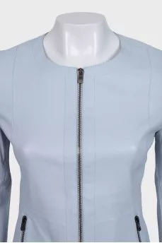 Light blue leather jacket