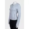 Light blue leather jacket