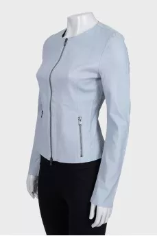 Light blue leather jacket