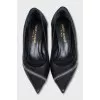 Black and white leather shoes