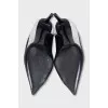 Black and white leather shoes