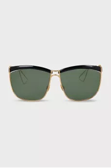 Gold sunglasses with green lenses