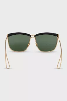 Gold sunglasses with green lenses