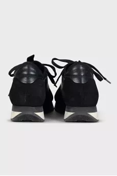 Black sneakers with textile inserts