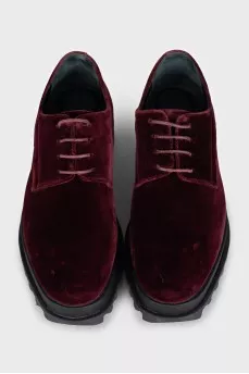 Velvet high-heeled shoes