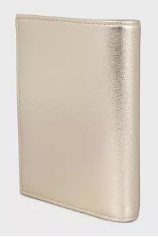 Gold-tone wallet with signature embossing
