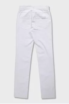 Low-waist jeans decorated with embroidery