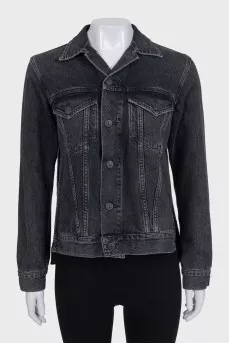 Denim jacket with side slits