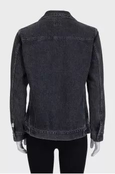 Denim jacket with side slits