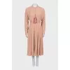 Brown pleated dress with tag